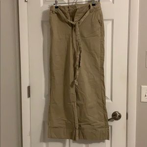 Wide leg Khakis with tie belt.
